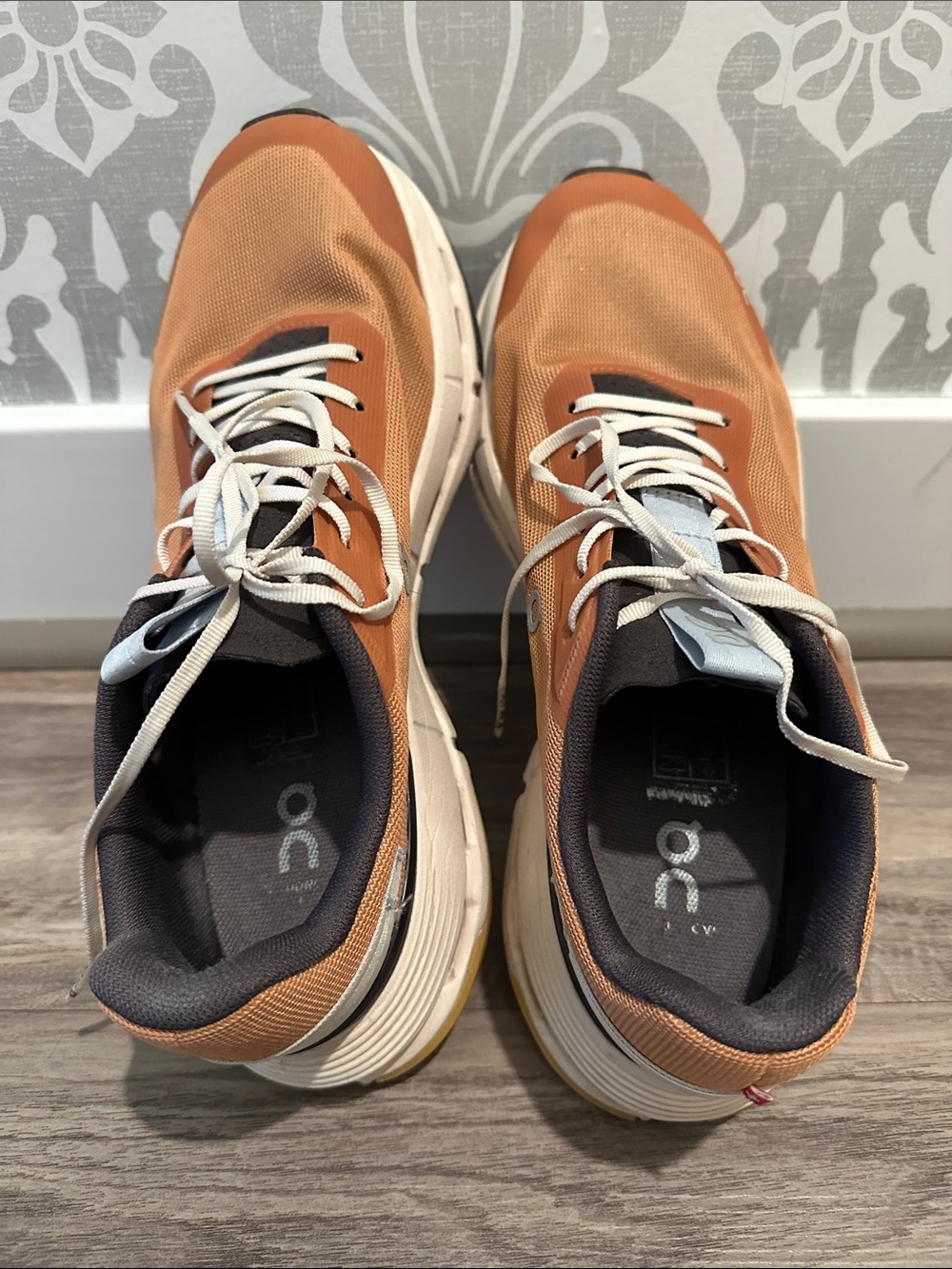On Running Women's Athletic Shoes in Rust/Brick Orange and White - Picture 4 of 6